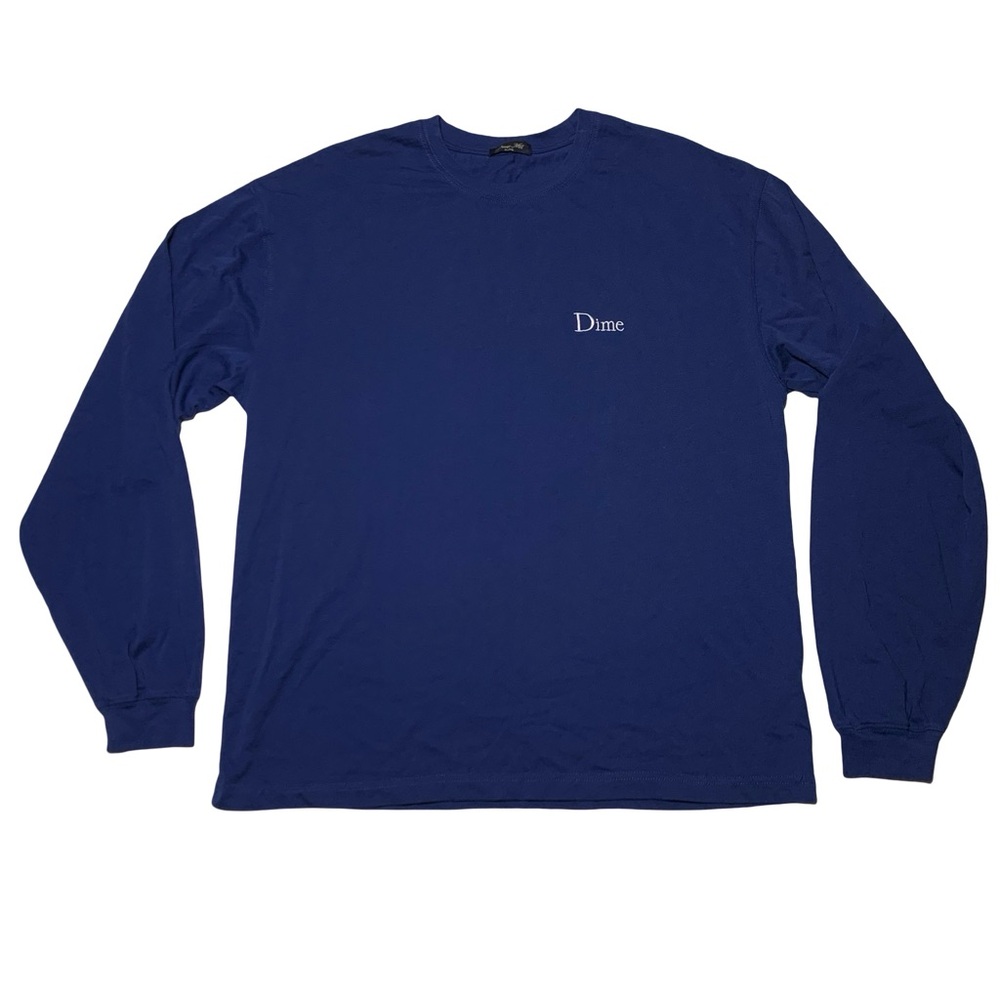 Dime MTL Long Sleeve Pocket T Blue Mens Size XL Skate